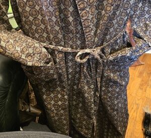 Vintage MCM Mens Classic Cotton Robe Geometric